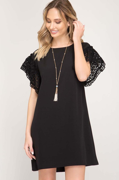 Look At Me Shift Dress: Black