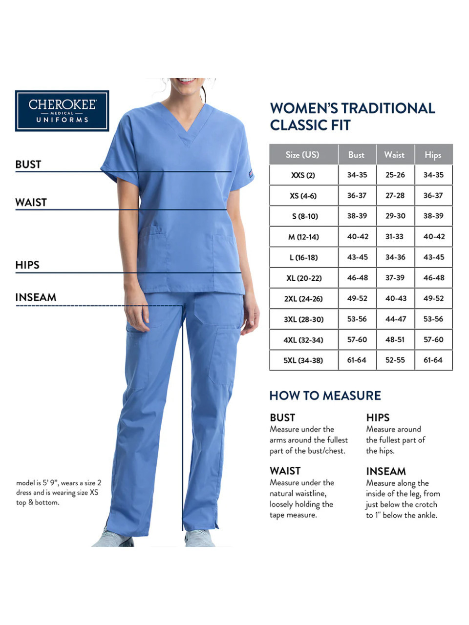 TO Cherokee Women's 2-Pocket V-Neck Scrub Top