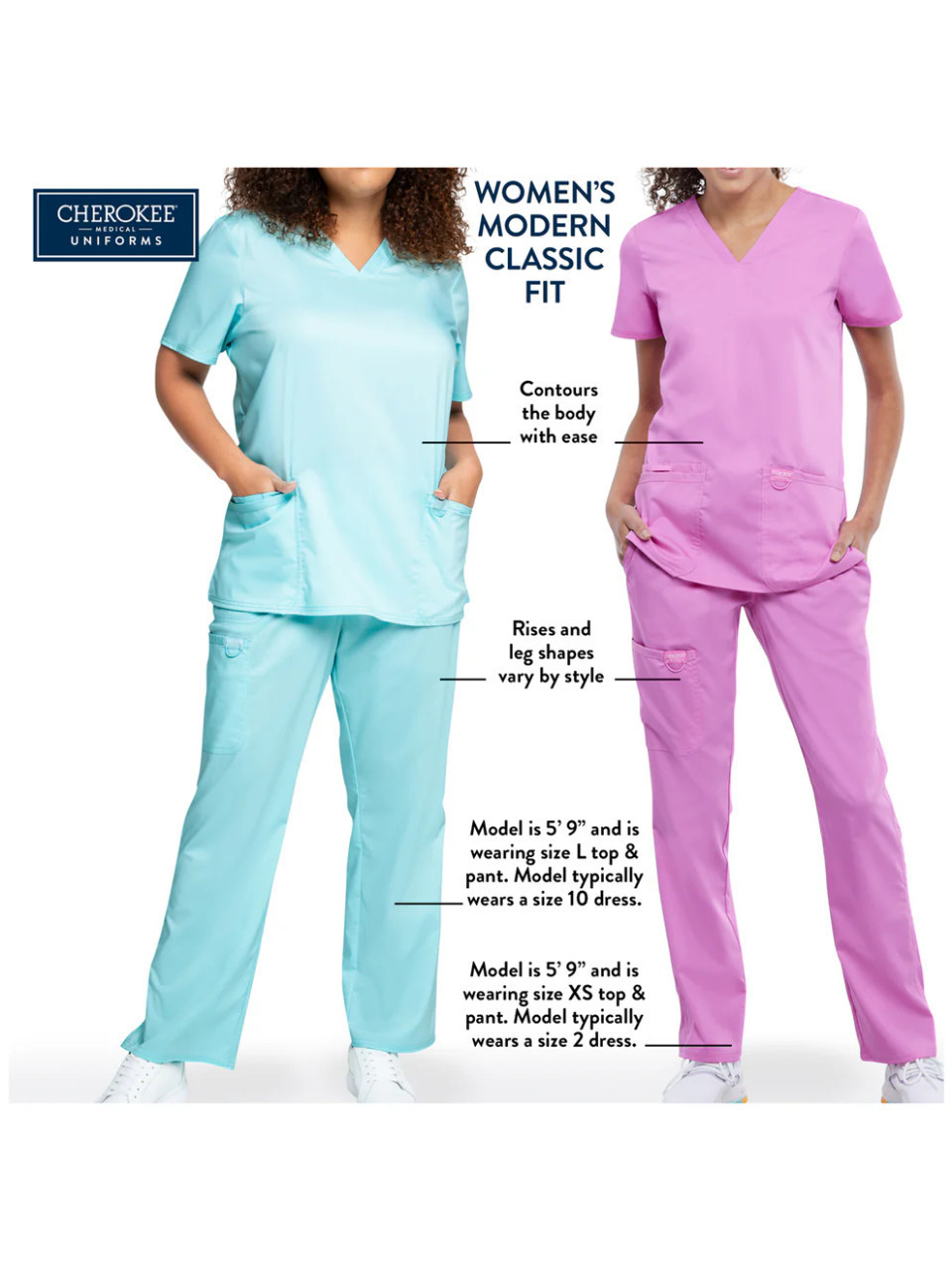 TOCL Cherokee Women's 3-Pocket V-Neck Scrub Top