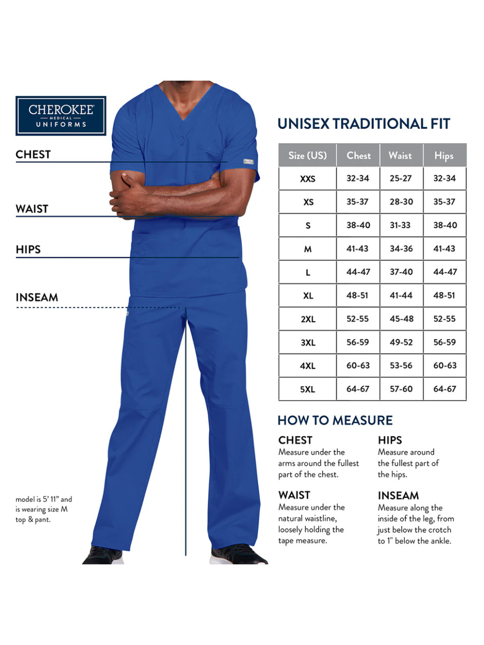 TSCN Cherokee Unisex 2-Pocket V-Neck Scrub Top