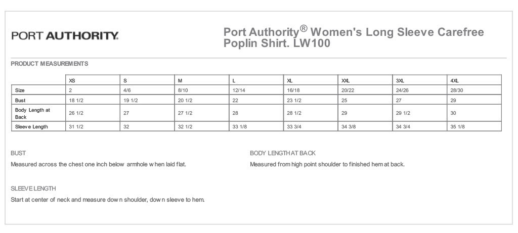 Port Authority® Women's Long Sleeve Carefree Poplin Shirt