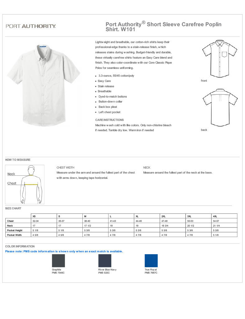 EPP Port Authority® Short Sleeve Carefree Poplin Shirt