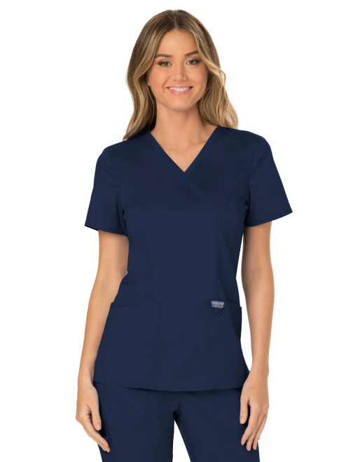 TSCN Cherokee Women's 2-Pocket Mock Wrap Scrub Top
