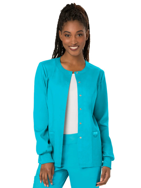 TO Women's 3-Pocket Snap Front Scrub Jacket