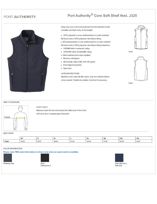 TO Port Authority® Men's Core Soft Shell Vest