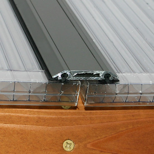 Aluminum Bar Capping 
Joins two polycarbonate panels; polycarbonate panels are sealed and trimmed with polycarbonate end caps.