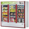 Turbo air Reach-in Freezer with Three Swing Glass Display Door. Model: TGF-72SDR