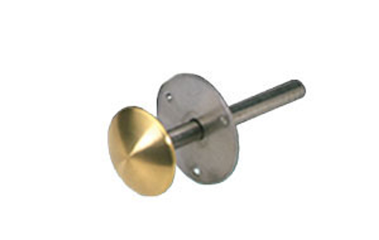 Inside Safety Release, Surface Mount, Brass Knob, Brass Rod, 6" (152mm) Door Thickness