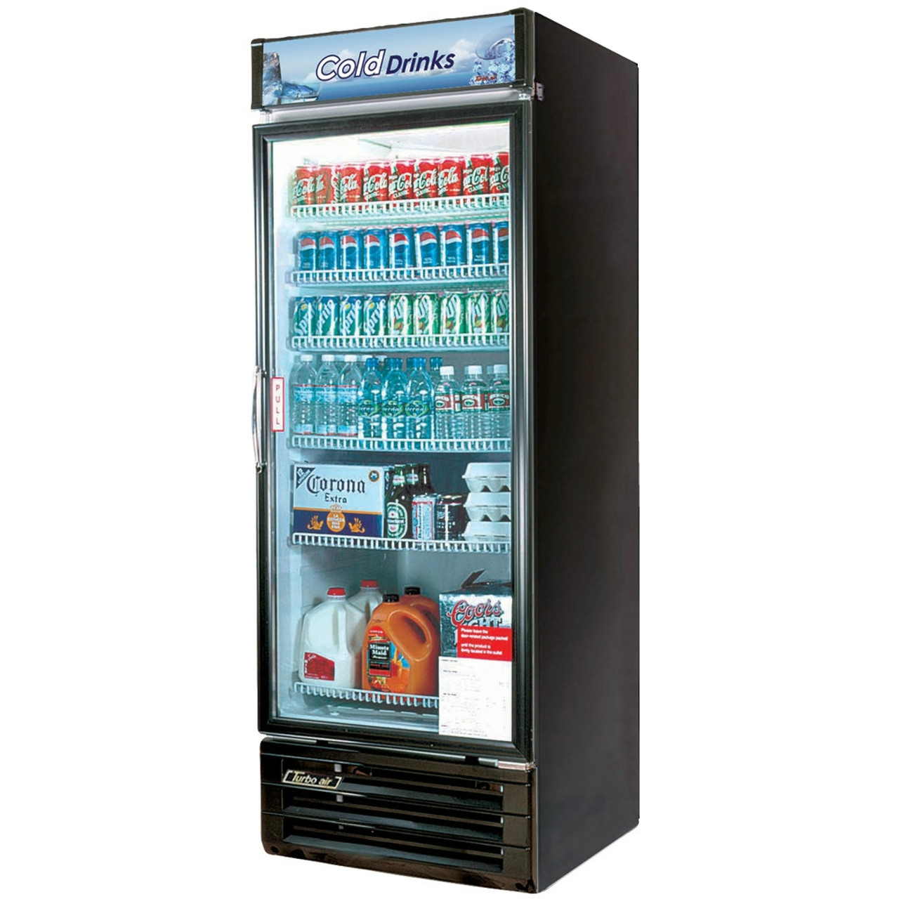 Turbo air Reach-in Cooler with One Swing Glass Display Door. Model: TGM-22RVB  /By Turbo Air/