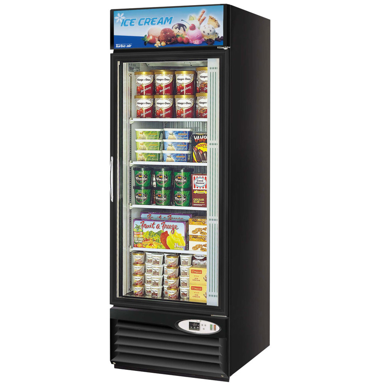 Turbo Air  Reach-in Freezer with One Swing Glass Display Door. Model: TGF-23F(B)