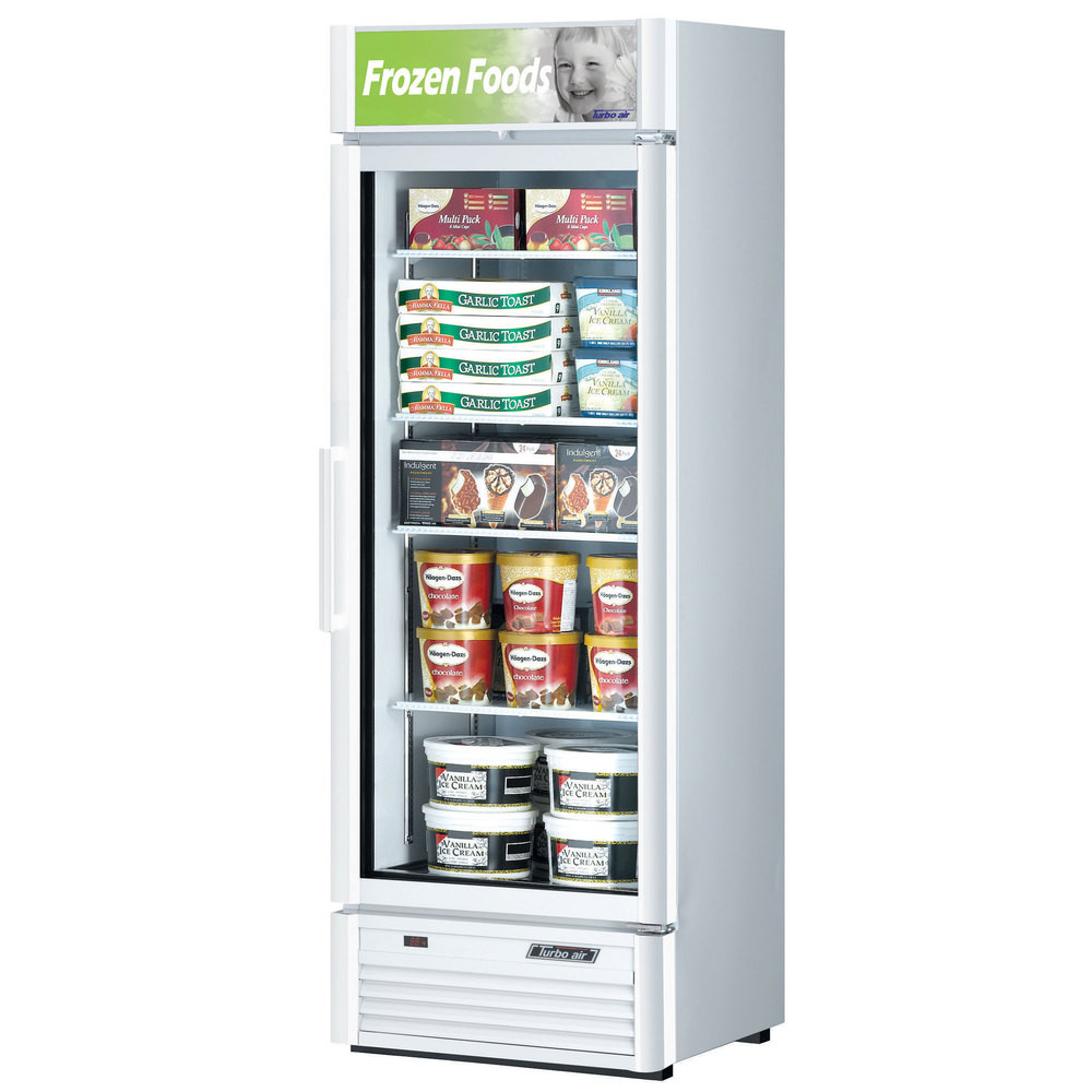 Turbo Air Reach-in Freezer with One Swing Glass Display Door. Model: TGF-15SDW