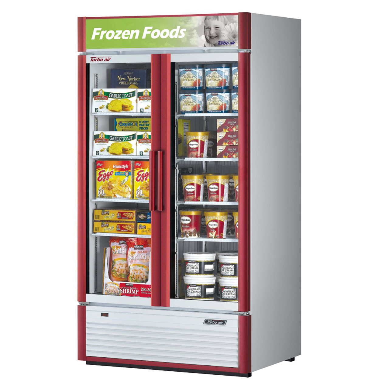Turbo air Reach-in Freezer with Two Swing Glass Display Door. Model: TGF-35SDVR 