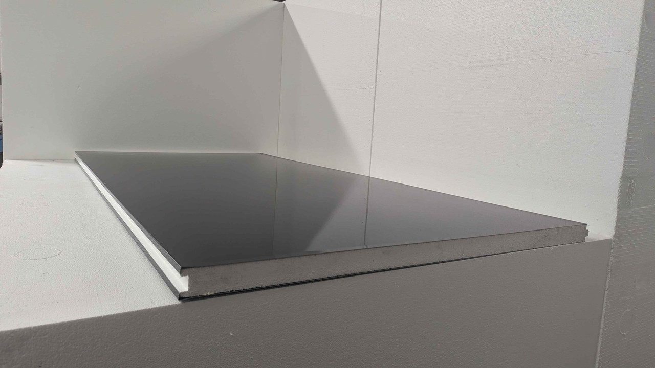 2" Thick Aluminum Black Finish Insulated Metal Wall 92" x 47"