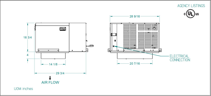 PT0032MANAPNA(Cooler,Indoor,115/1) — PRO³ Top-Mount Packaged Refrigeration System