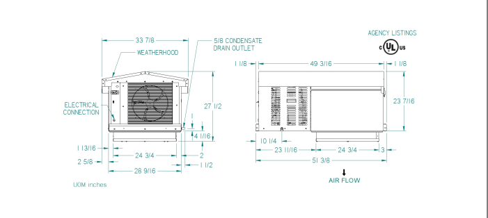 PT0078MBTAYNA(Cooler,Outdoor,230/1) — PRO³ Outdoor Top-Mount Packaged Cooler System
