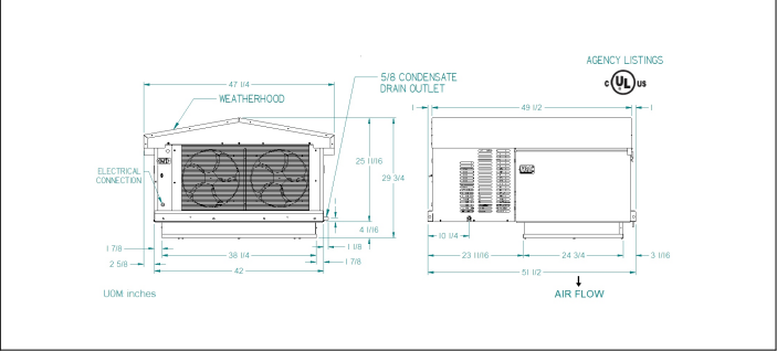 PT0097MBTAYNA(Cooler,Outdoor,230) — PRO³ Outdoor Top-Mount Packaged Cooler System