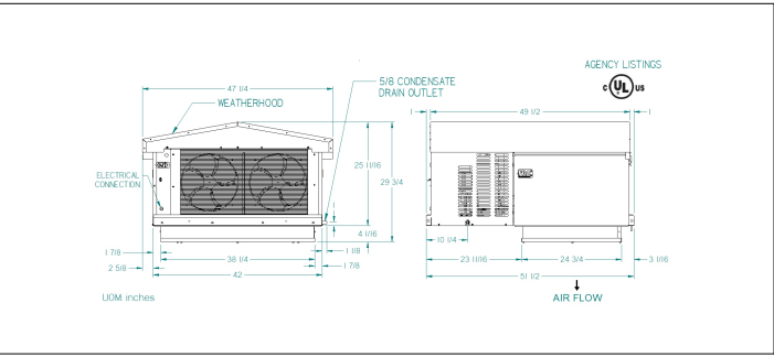 PT0069LBTEYNA(Freezer,Outdoor,230) — PRO³ Top-Mount Packaged Freezer System