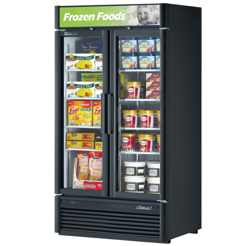 Turbo Air Reach-in Freezer with Two Swing Glass Display Door. Model: TGF-35SDVB 