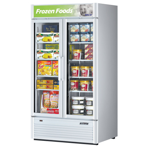 Turbo Air Reach-in Freezer with Two Swing Glass Display Door. Model: TGF-35SDVW 