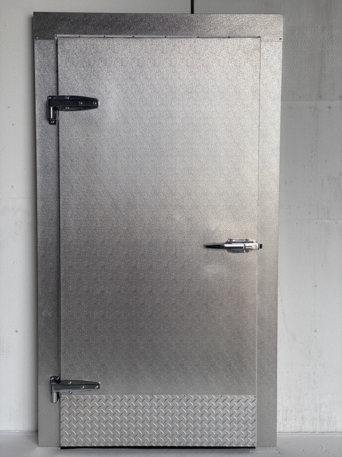 Coolstructures 56" x 78" Walk-in Freezer Door with Mill Embossed Aluminum, Replacement Walk-in Freezers Swing Doors on Frame  Coolstructures 56" x 78" Walk-in Freezer Door with Mill Embossed Aluminum, Replacement Walk-in Freezers Swing Doors on Frame