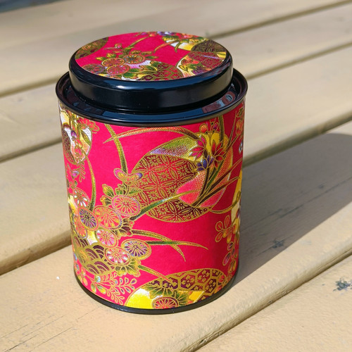 Teburk i plåt - japansk - klädd i papper - ca 80-100g - Röd citrus