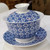 Gaiwan i Porslin - 160 ml - 3-delad - blå mönster