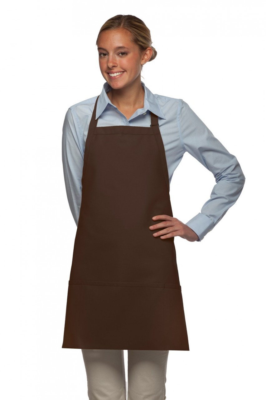 Polyester Apron, Adjustable Button Strap 2 Roomy Pockets Apron