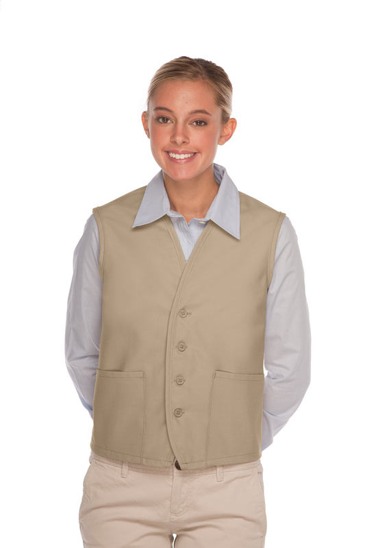 Khaki two pocket unisex uniform vest 350742