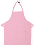 Pink Restaurant Server Bib Apron with Two Center Divided Pockets and Adjustable Neck Strap 28"L x 24"W Item#350-212