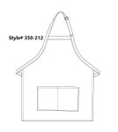 Red Restaurant Server Bib Style Apron with Two Center Divided Pockets and Adjustable Neck Strap 28"L x 24"W Item#350-212