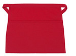 Petite Red Two Pocket Restaurant Quality Squared Bottom Waist Apron 13" L x 16" W Item # 350-140