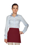 Petite Maroon Two Pocket Restaurant Quality Squared Bottom Waist Apron 13" L x 16" W Item # 350-140
