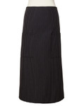 Black and White Stripe Two Patch Pockets Full Length Restaurant Bistro Apron 32"L x 28"W Item # 350-122GS Made In The USA Black and White Stripe Two Patch Pockets Full Length Restaurant Bistro Apron 32"L x 28"W Item # 350-122GS Made In The USA