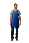 Cobalt Blue Two Patch Pocket Adjustable Neck Mid-Length Bib Apron 30"L x 24"W Item #350-230