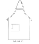 Hunter Green Adjustable Neck Hospitality Apron with One Large Patch Pocket and Pencil Divide 34"L x 24"W Item #350-221 Hunter Green Adjustable Neck Hospitality Apron with One Large Patch Pocket and Pencil Divide 34"L x 24"W Item #350-221