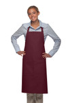 Maroon Adjustable Neck Hospitality Apron with One Large Patch Pocket and Pencil Divide 34"L x 24"W Item #350-221