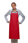 Red Adjustable Neck Hospitality Style Apron with One Large Patch Pocket and Pencil Divide 34"L x 24"W Item #350-221