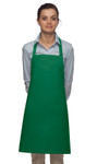 Kelly Green Bib Apron With Adjustable Neck and Pencil Pocket On The Chest 28"L x 24"W Item #350-211