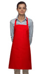 Red Bib Style  Apron With Adjustable Neck and Pencil Pocket 28"L x 24"W Item #350-211