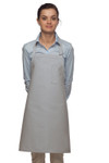 Silver Gray Bib Style Apron With Adjustable Neck and Pencil Pocket 28"L x 24"W Item #350-211