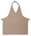 Khaki No Pocket Adjustable V-Neck Bib Style Apron 32"L x 28"W Item#350-300NP
