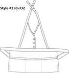 Red Single Breasted Three Pocket Server Quality Bib Apron With Snap Adjustable Neck Strap 26"L x 24"W Item#350-332