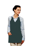 Hunter Green Single Breasted Three Pocket Server Bib Apron With Snap Adjustable Neck Strap 26"L x 24"W Item#350-332