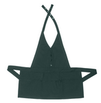 Hunter Green Single Breasted Three Pocket Server Bib Apron With Snap Adjustable Neck Strap 26"L x 24"W Item#350-332
