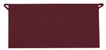 Maroon Four Pocket Restaurant Server Waist Apron 12"L x 23"W Item#350-100DP