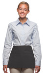 Charcoal Gray Four Pocket Restaurant Server Waist Apron 12"L x 23"W Item#350-100DP