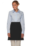 Black No Pocket Restaurant Server Half Bistro Waist Apron 19"L x 28"W Item # 350-110NP Made in the USA