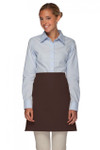 Brown No Pocket Restaurant Server Half Bistro Waist Apron 19"L x 28"W Item # 350-110NP Made in the USA