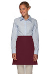 Maroon No Pocket Restaurant Server Half Bistro Waist Apron 19"L x 28"W Item # 350-110NP Made in the USA