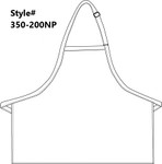 Red No Pocket Mid-Length Bib Apron With Adjustable Neck Strap 24"L x 28"W Item#350-200NP